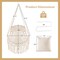Costway Indoor Outdoor Macrame Swing with Soft Seat Cushions Sturdy Hanging Rope & Chain